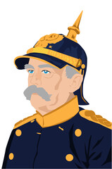 Portrait illustration of Otto von Bismarck German chancellor.