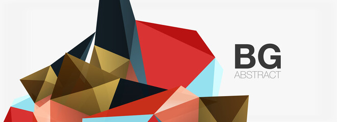 3d mosaic abstract backgrounds, low poly shape geometric design