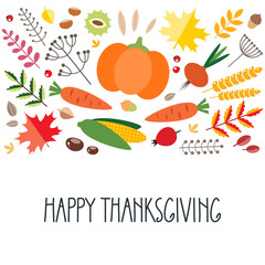 Harvest background. Autumn frame with vegetables, berries and autumn leaves. Can be used for autumn holiday invitation, greeting card or flyer. Vector 8 EPS.