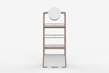 Display stand, retail display stand for product , display stands isolated on white background. 3d illustration