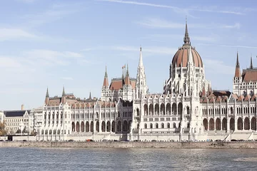 Foto op Plexiglas Budapest parliament landscape, tourist view of the capital of hungary in europe, architecture landscape © kichigin19