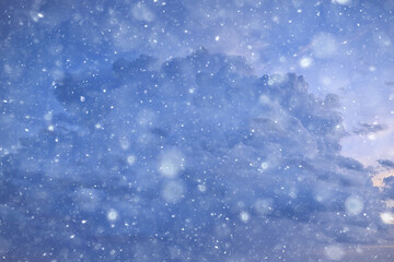 sky snow background clouds / abstract background gray winter sky, weather snowfall
