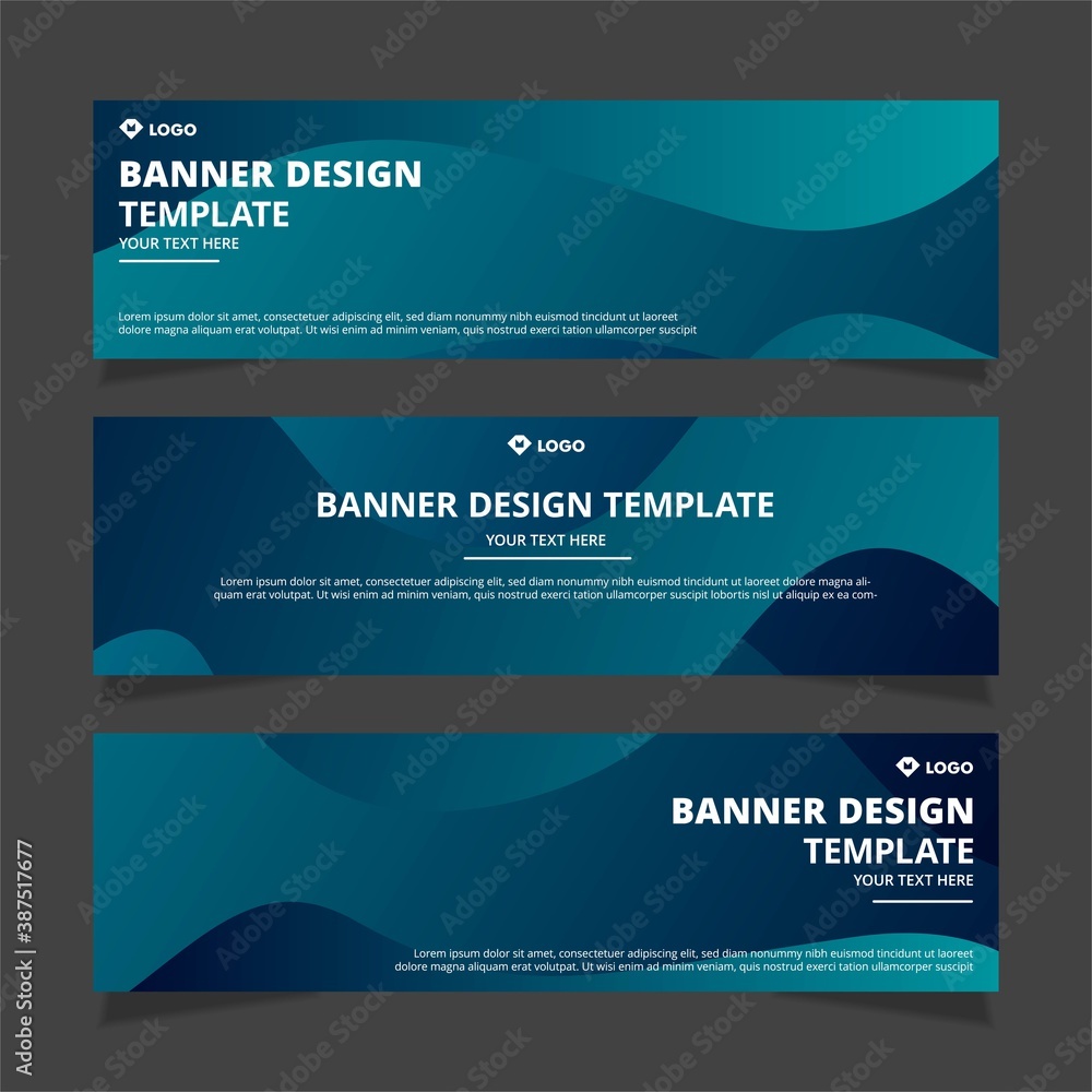 Poster set of creative modern abstract vector business banners design. template ready for use in web or pri