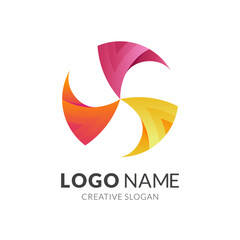 Fototapeta premium circle arrow logo, arrow and circle, combination logo with 3d colorful style