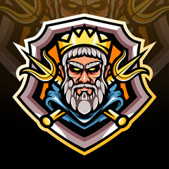 Obraz premium The Head of poseidon mascot. esport logo mascot design