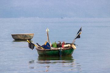 Vietnam Mekong delta fisherman basket boat