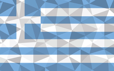 Obraz premium Low poly Greece flag vector illustration. Triangular Greek flag graphic. Greece country flag is a symbol of independence.