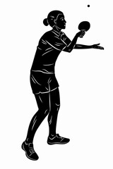 illustration of a table tennis player. vector draw
