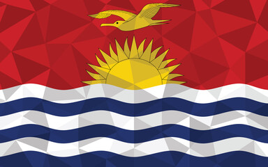 Low poly Kiribati flag vector illustration. Triangular I-Kiribati flag graphic. Kiribati country flag is a symbol of independence.