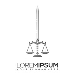 Law Attorney Sword Logo Design Template