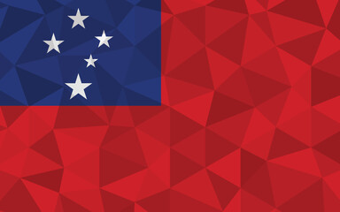 Low poly Samoa flag vector illustration. Triangular Samoan flag graphic. Samoa country flag is a symbol of independence.