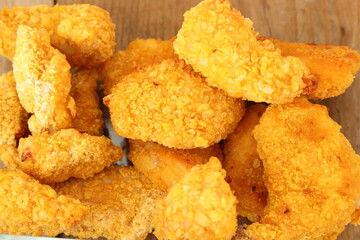lots of fresh crispy chicken nuggets