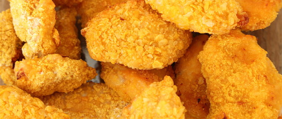 lots of fresh crispy chicken nuggets