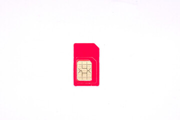 subscriber identification module or SIM card. SIM card in different sizes isolated on white...