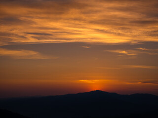 Fototapeta na wymiar Sunset in Pieniny Mountains in summer