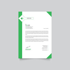 Clean Green Color Professional Editable Letterhead Template Design