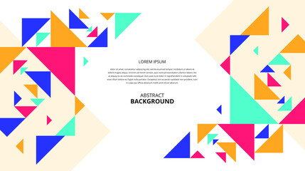 Abstract flat colorful geometric triangle shapes background.