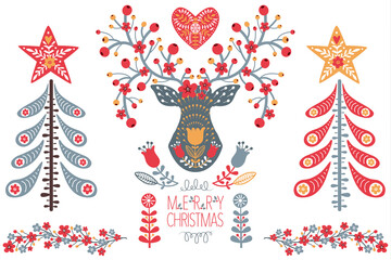 Folk Christmas Art Design Set