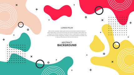 Abstract flat geometric fluid shapes background.
