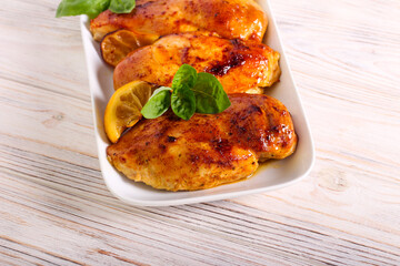 Roast lemon chicken breasts