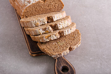 Rye seed homemade bread loaf,