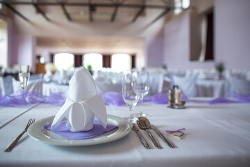 Lovely wedding venue - Wedding reception room, tables set and ready