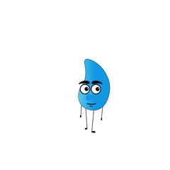 a water element with face and hand and legs (legs and hands){stick figure}