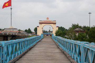 Fototapeta na wymiar Vietcong war, demilitarized zone, DMZ bridge, tourist place must see Vietnam