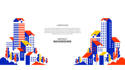 Abstract flat apartments landscape background.