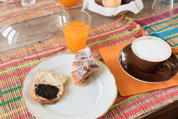 Croissant stuffed breakfast