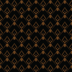Vector seamless pattern texture background with geometric shapes, colored in black, brown colors.