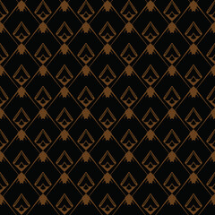 Vector seamless pattern texture background with geometric shapes, colored in black, brown colors.