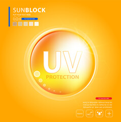 UV protection or ultraviolet sunblock icon. Vector illustration design.