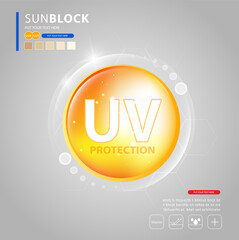UV protection or ultraviolet sunblock icon. Vector illustration design.