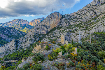Fototapeta premium The church of Sant Andreu del Castell de Tona, in the Catalan region of Osona.