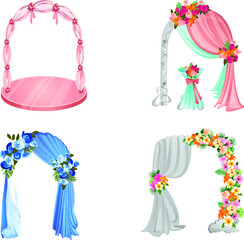 Set of decorations for weddings and celebrations