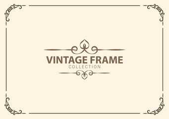 Ornamental decorative page frame. Vector Line style border template