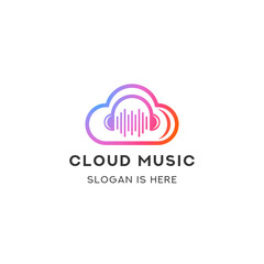 Cloud Music Logo Icon Template Design