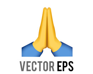 vector two hands placed together thank you or pray emoji icon - 387533629