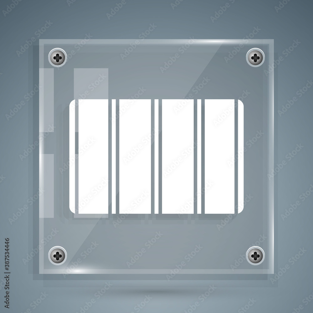 Aufkleber white color palette guide icon isolated on grey background. modular grid. square glass panels. vecto