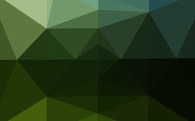 Dark Green vector abstract mosaic background.