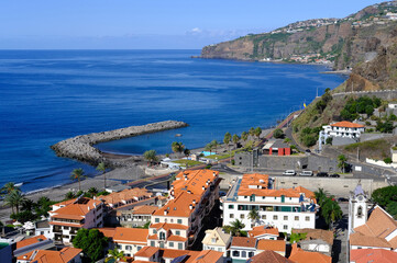 Naklejka na ściany i meble Ribeira Brava coastline, Madeira Island,Portugal