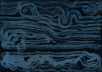 Abstract dark background with blue painting stripes.