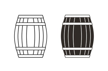 Barrel outline. Isolated barrel on white background