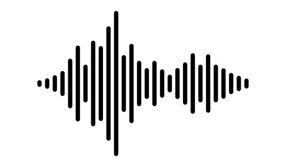 Fototapeta na wymiar Sound wave symbol. Analog and digital audio signal