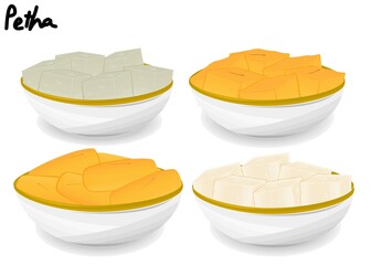 Petha Indian Sweets or Mithai Food Vector