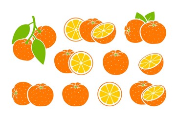 Mandarin logo. Isolated mandarin on white background