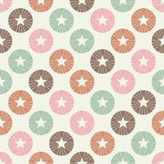 Mosaic with geometric shapes. Seamless pattern. Design with manual hatching. Textile. Ethnic boho ornament. Vector illustration for web design or print.