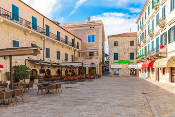Fototapeta na wymiar Square of Arms in the Old Town of Kotor , Montenegro
