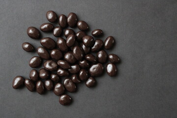 dark chocolate sweets with raisin